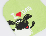  301135 Шапка двойная "I LOVE DAD" цв. салатовый